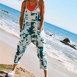 Free People Movement FP Movement Hot Shot Onesie Palmy Beach Night Green